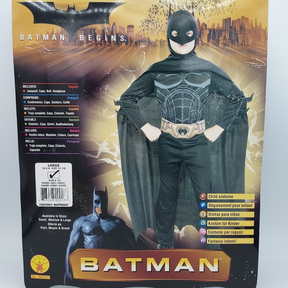 *SHIPS SAME/NEXT DAY!* New Batman Kids Costume - Size Large / USA 12-14